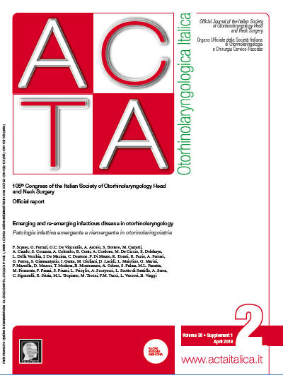 Cover of ACTA Otorhinolaryngologica Italica - Issue 2 - Supplement 1 - April 2018