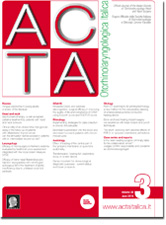 Cover of ACTA Otorhinolaryngologica Italica - Issue 3 - June 2018